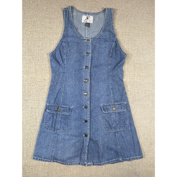 Rafaella Dresses & Skirts - Rafaella Jeans Vintage Denim Jean Dress Women’s Size M Medium Farm